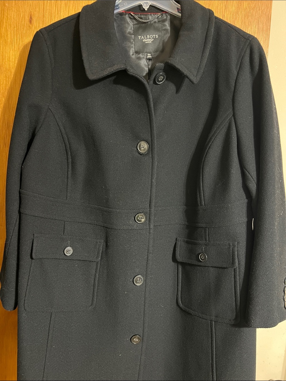 NWT Talbots Black Wool Coat
